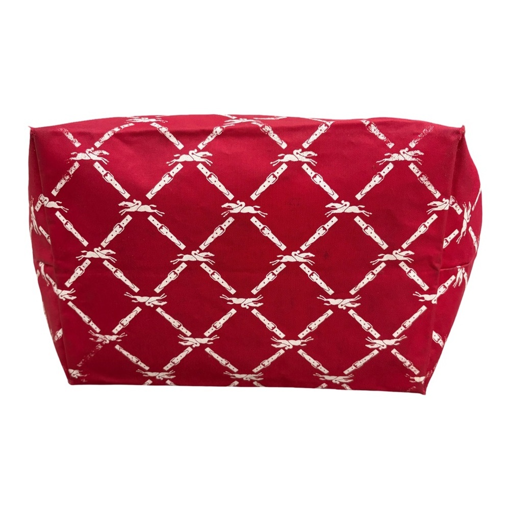 Longchamp Le Pliage Medium Band Signature Panther Print Nylon Shoulder Bag Red - Picture 8 of 16